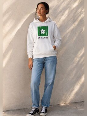 White Hoodie with Green Graphic